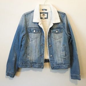 1 Sunset Lane • Sherpa Lined Denim Jacket •